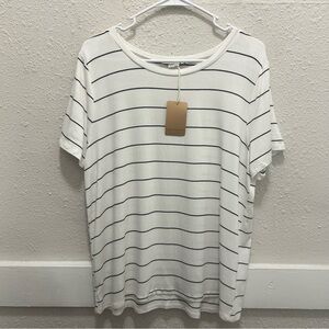 Green Envelope White with Black Stripes Short Sleeve Tee NWT XL